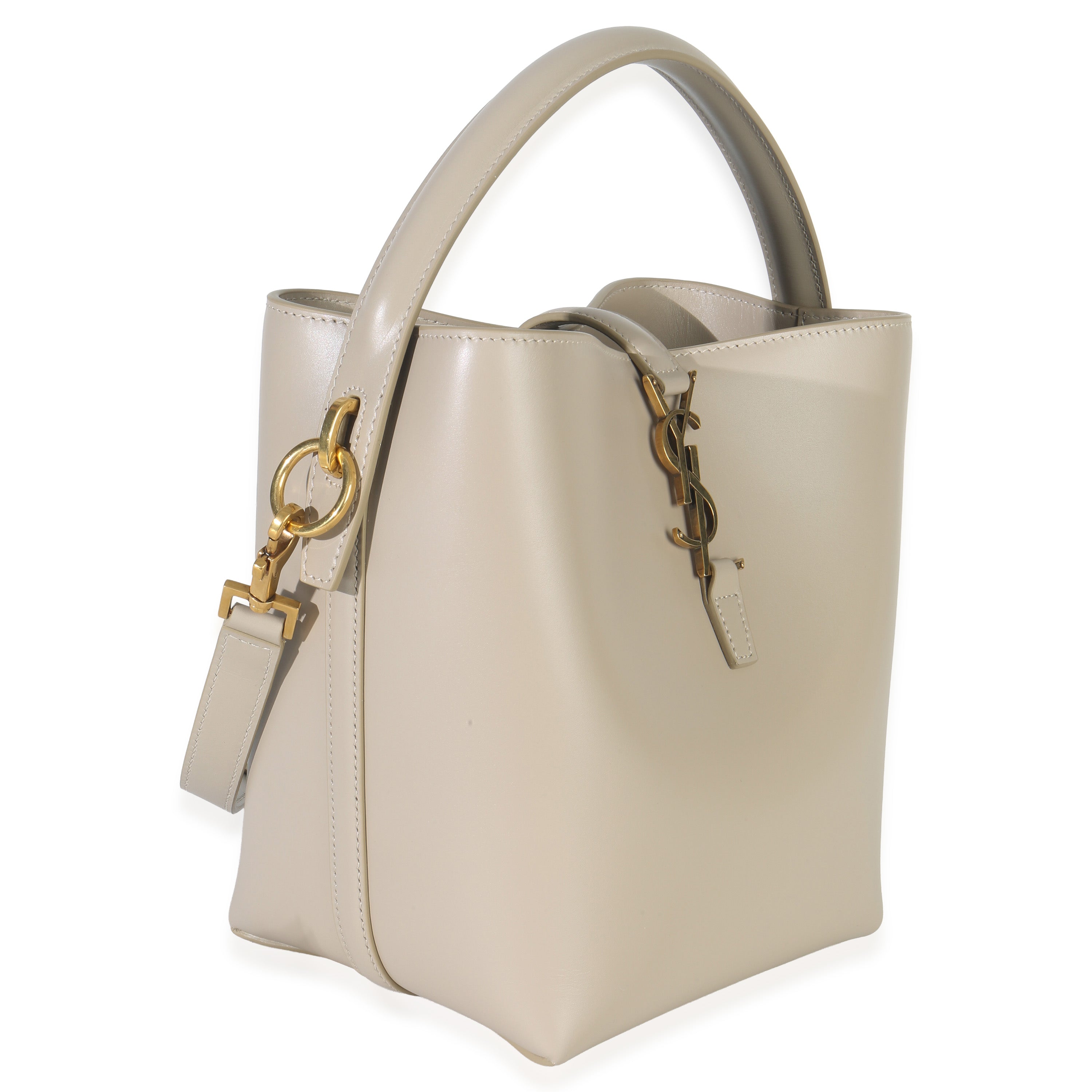 Saint Laurent Beige Calfskin Small Le 37 Bucket Bag