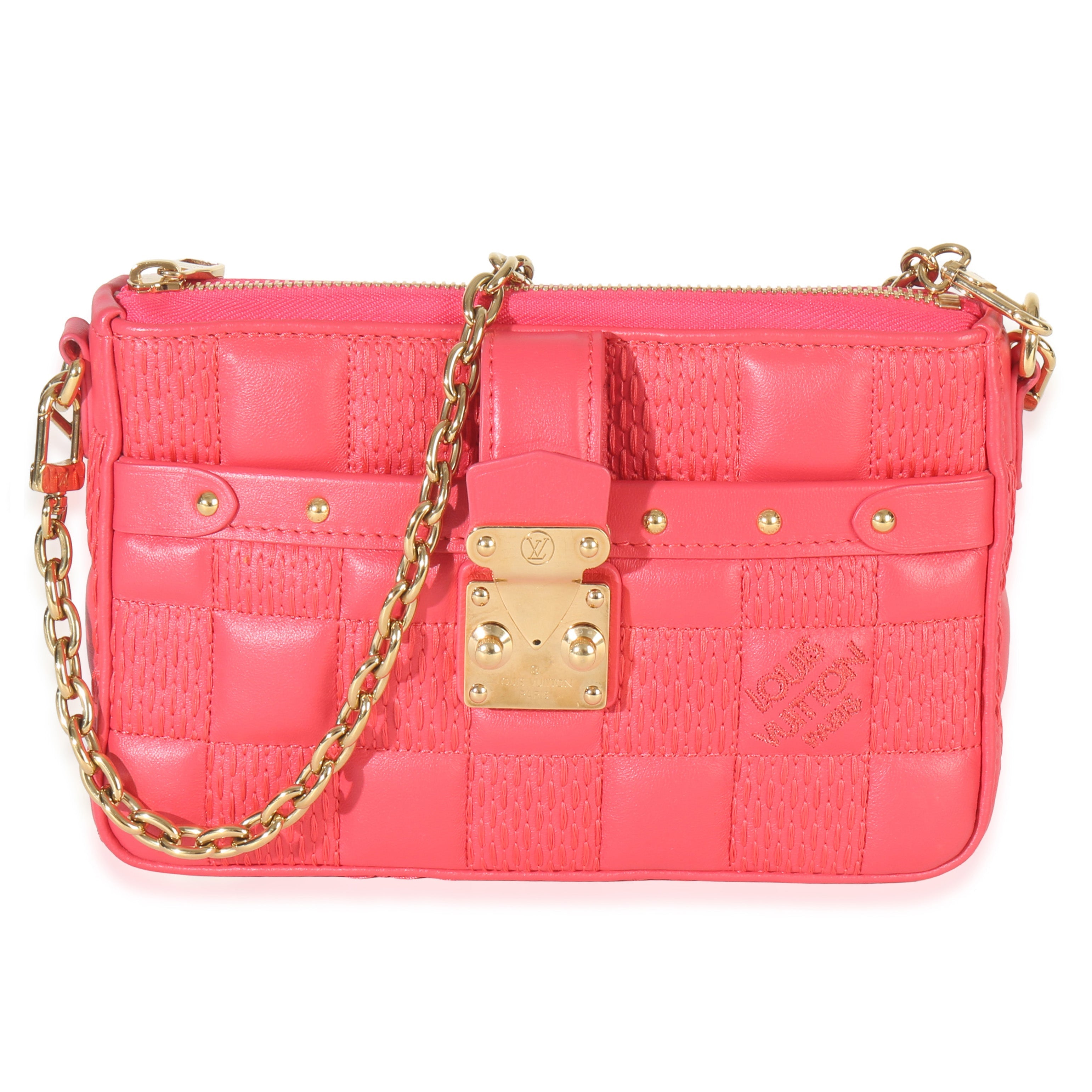 Louis Vuitton Rose Damier Quilted Lambskin Troca Pochette