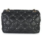 Chanel Black Pearl Studded Lambskin Medium CC Flap Bag