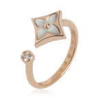 Louis Vuitton Rose Gold Mother Of Pearl and Diamond Color Blossom Ring