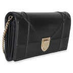 Christian Dior Black Calfskin Diorama Croisiere Chain Wallet