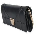Christian Dior Black Calfskin Diorama Croisiere Chain Wallet