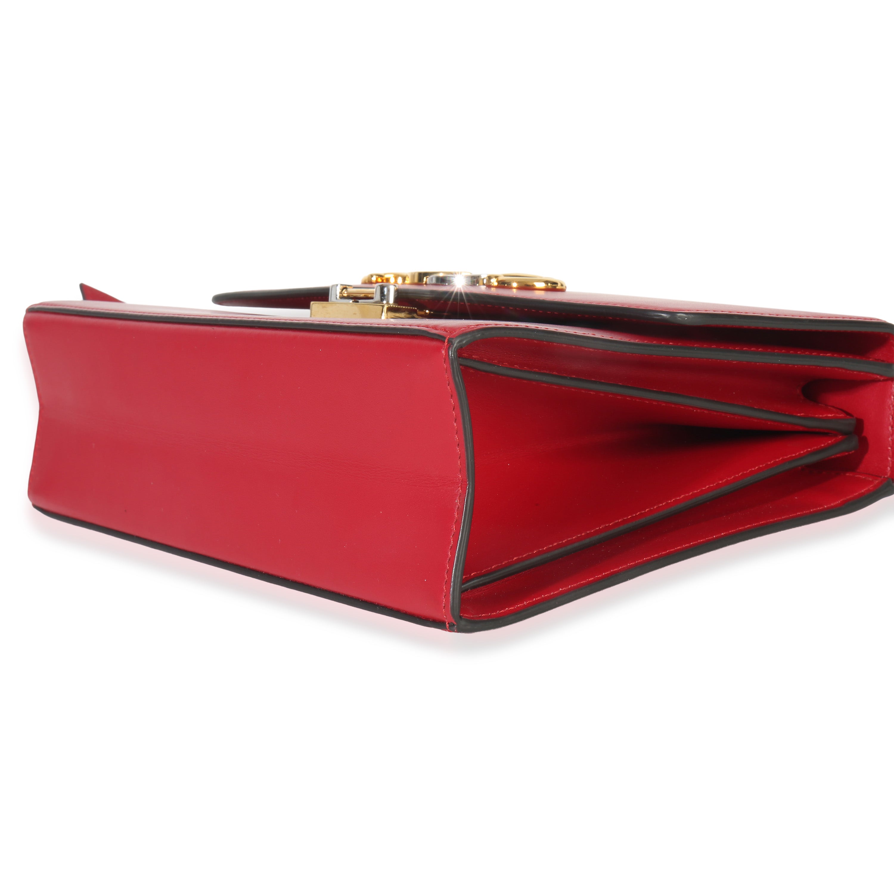 Gucci Red Smooth Calfskin Small Zumi Shoulder Flap Bag