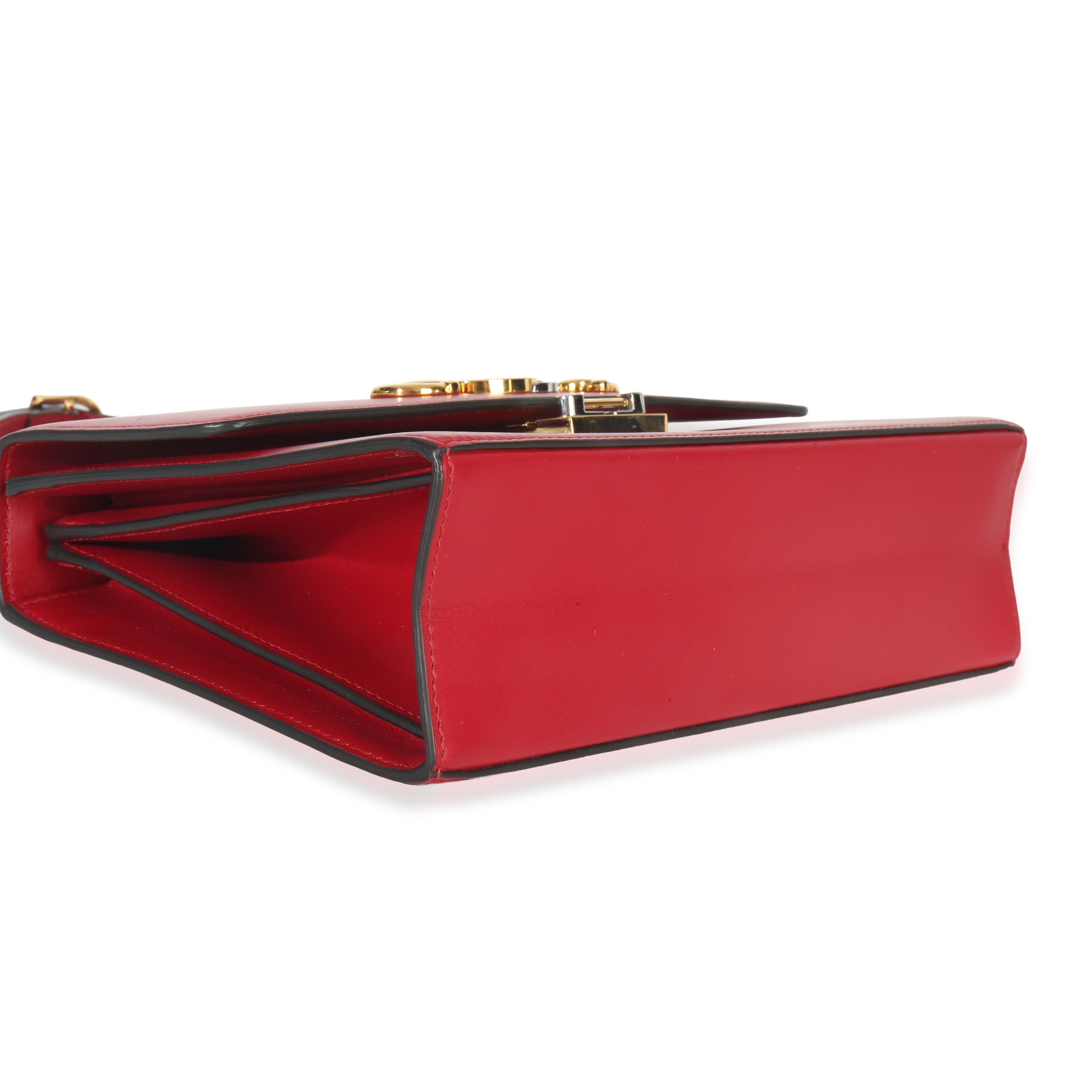 Gucci Red Smooth Calfskin Small Zumi Shoulder Flap Bag