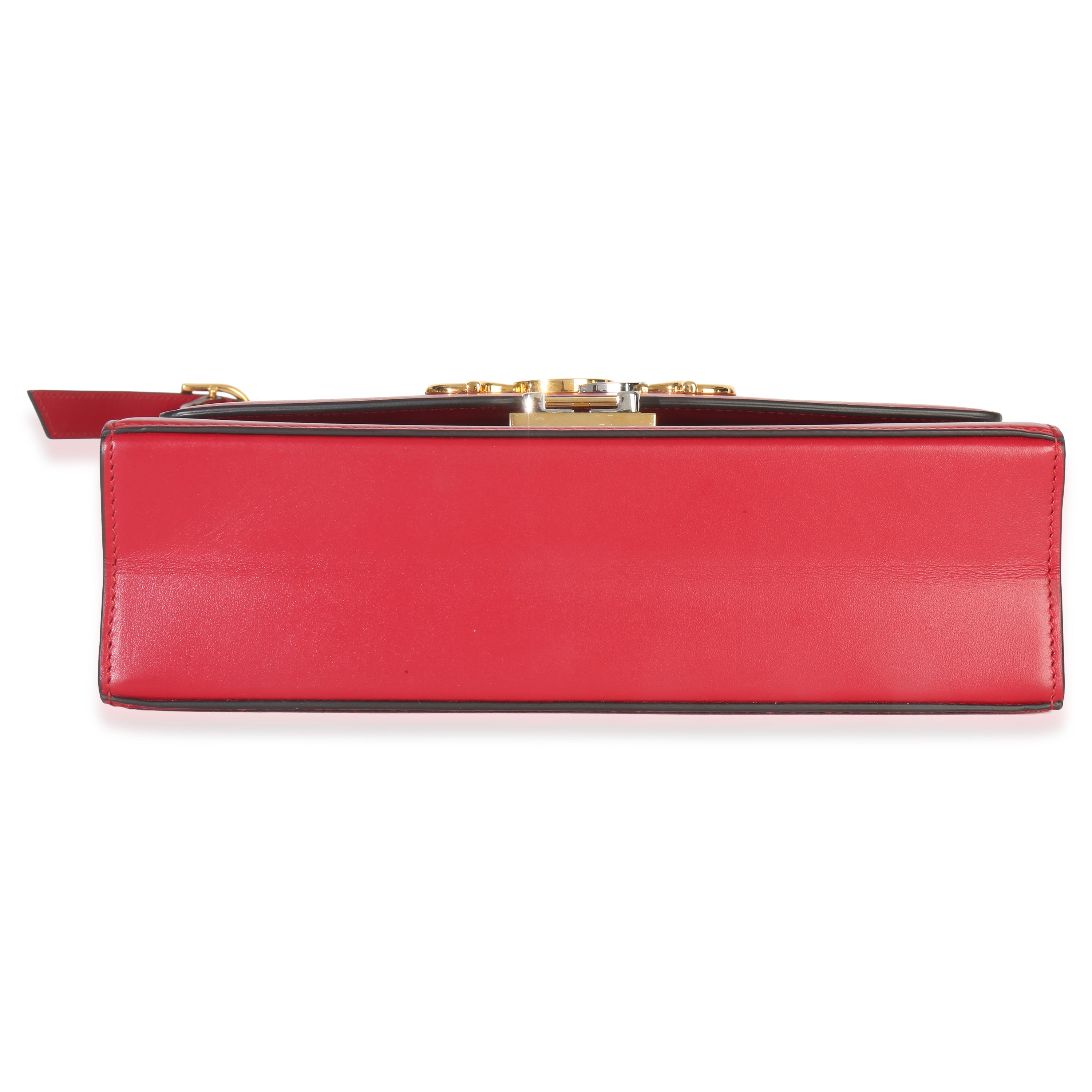 Gucci Red Smooth Calfskin Small Zumi Shoulder Flap Bag