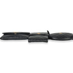 Gucci Black Matelasse Calfskin GG Marmont Triple Pouch Belt Bag