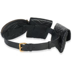 Gucci Black Matelasse Calfskin GG Marmont Triple Pouch Belt Bag