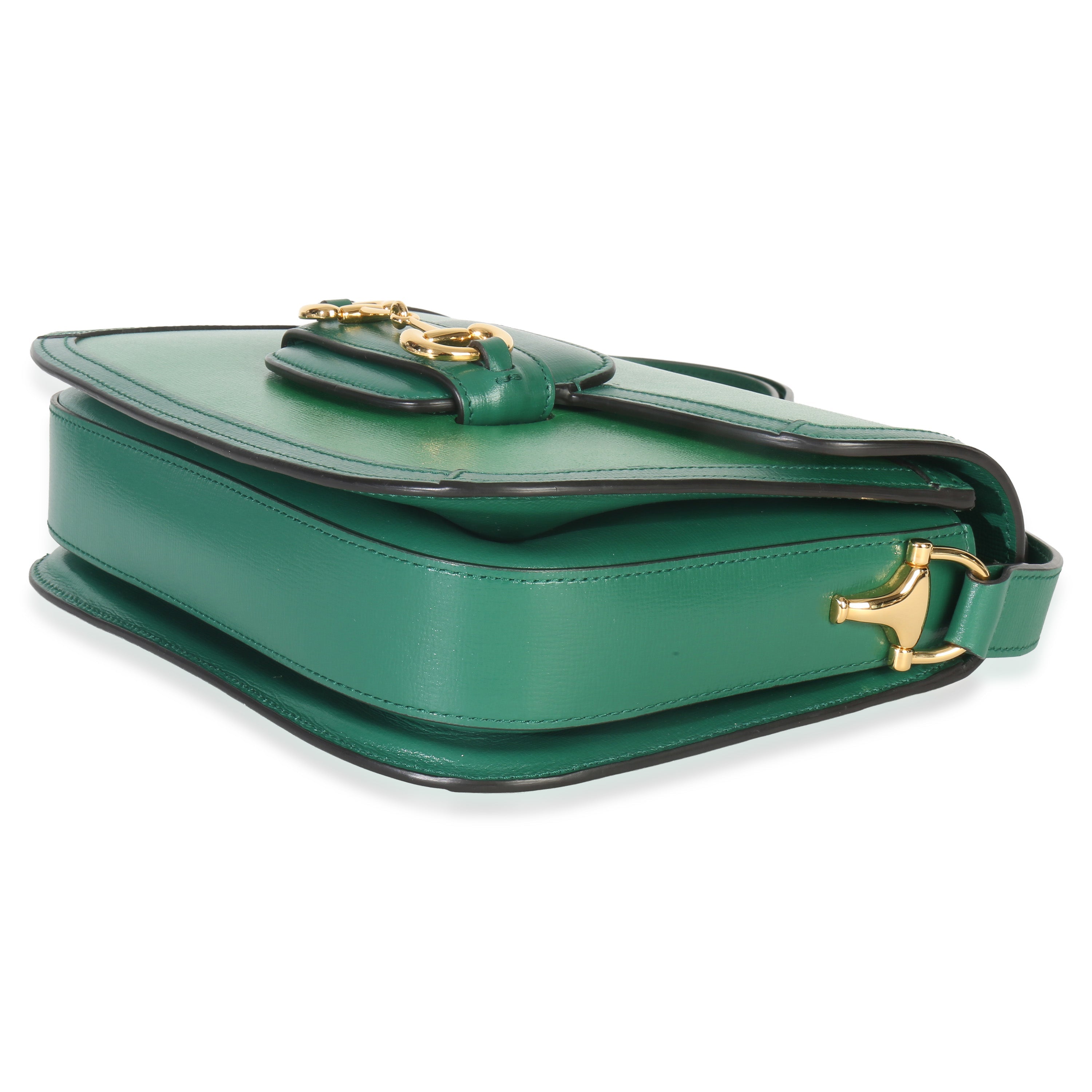 Gucci Emerald Green Azalea Calfskin Horsebit 1955 Shoulder Bag