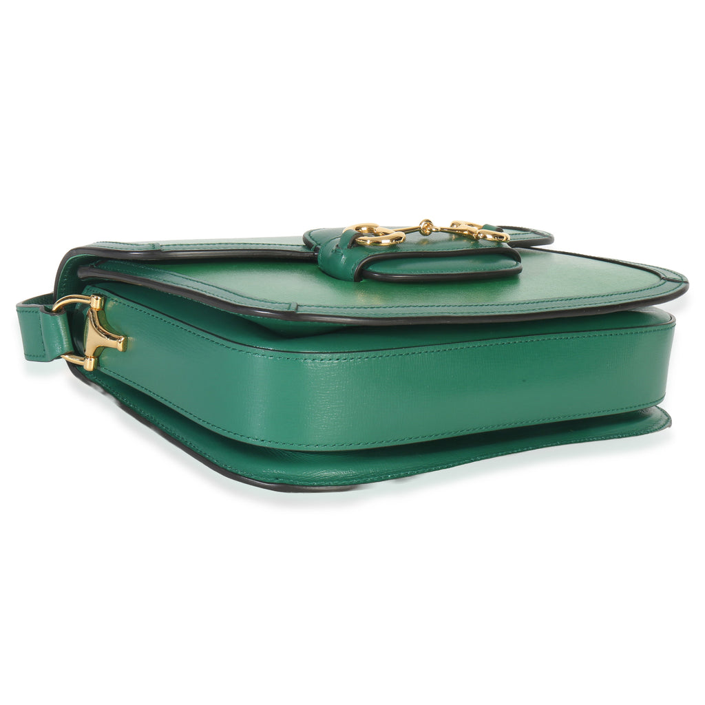 Gucci Emerald Green Azalea Calfskin Horsebit 1955 Shoulder Bag