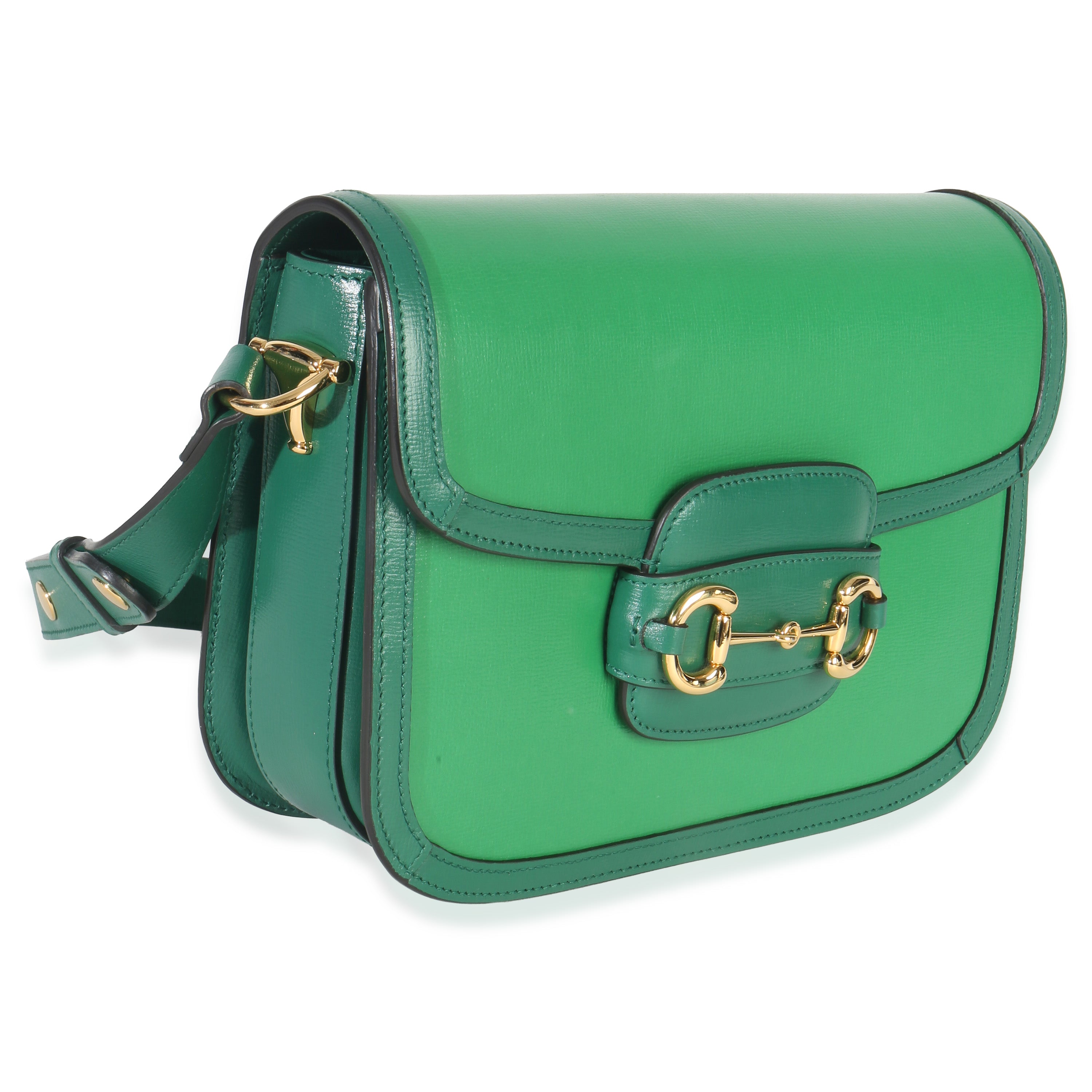 Gucci Emerald Green Azalea Calfskin Horsebit 1955 Shoulder Bag