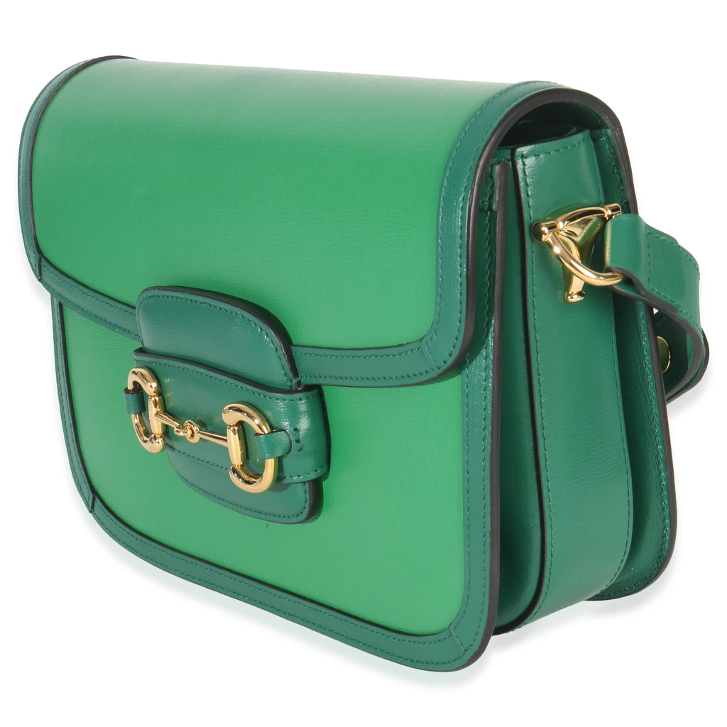 Gucci Emerald Green Azalea Calfskin Horsebit 1955 Shoulder Bag