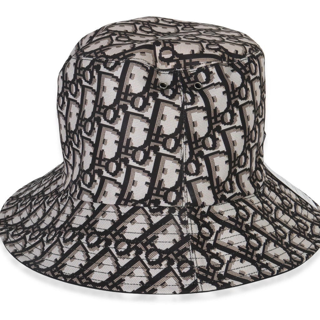 Christian Dior Black Nylon Reversible Teddy Bucket Hat 56