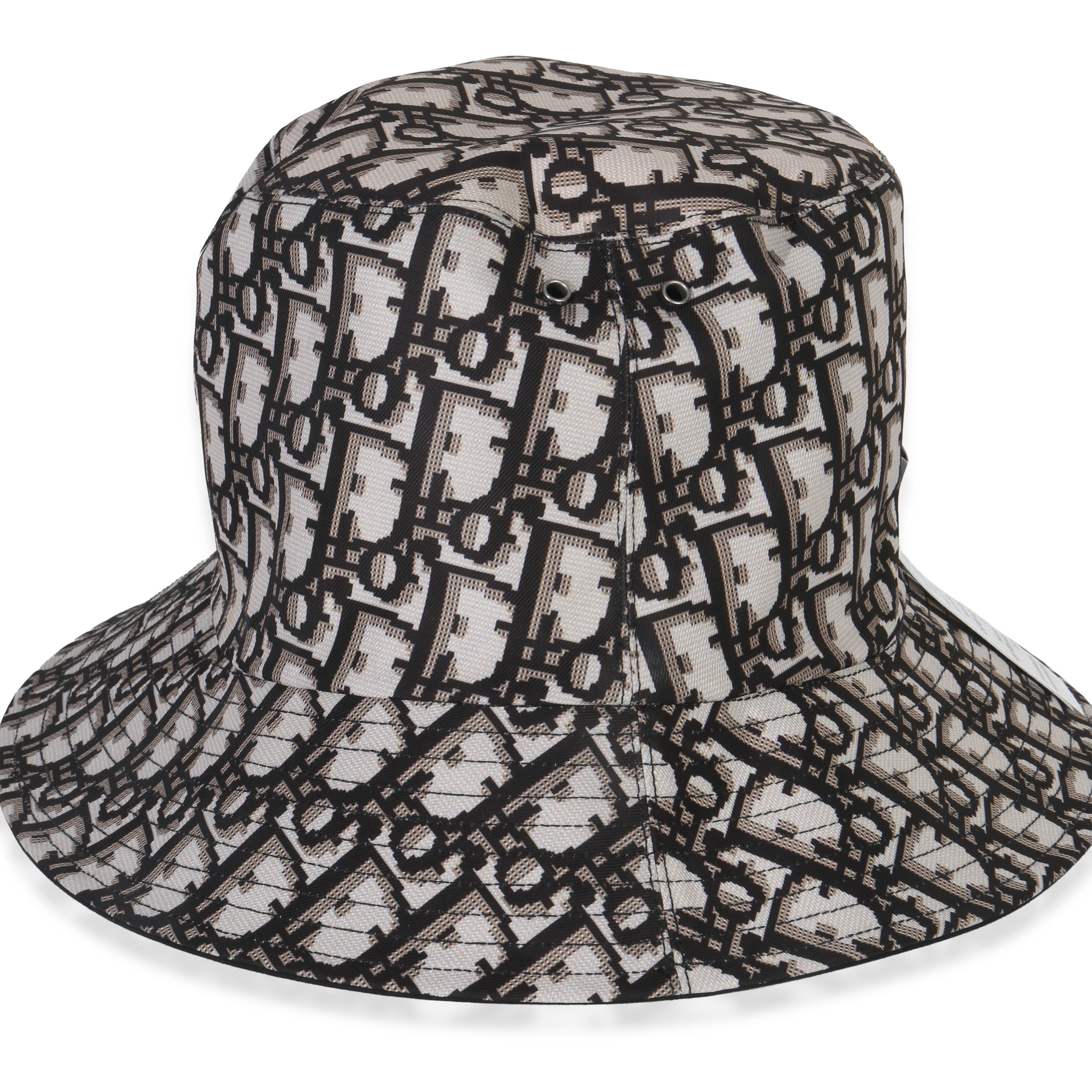 Christian Dior Black Nylon Reversible Teddy Bucket Hat 56