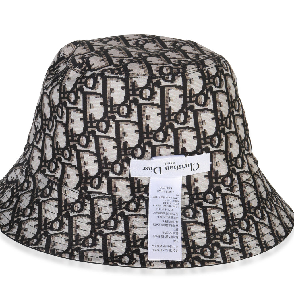 Christian Dior Black Nylon Reversible Teddy Bucket Hat 56