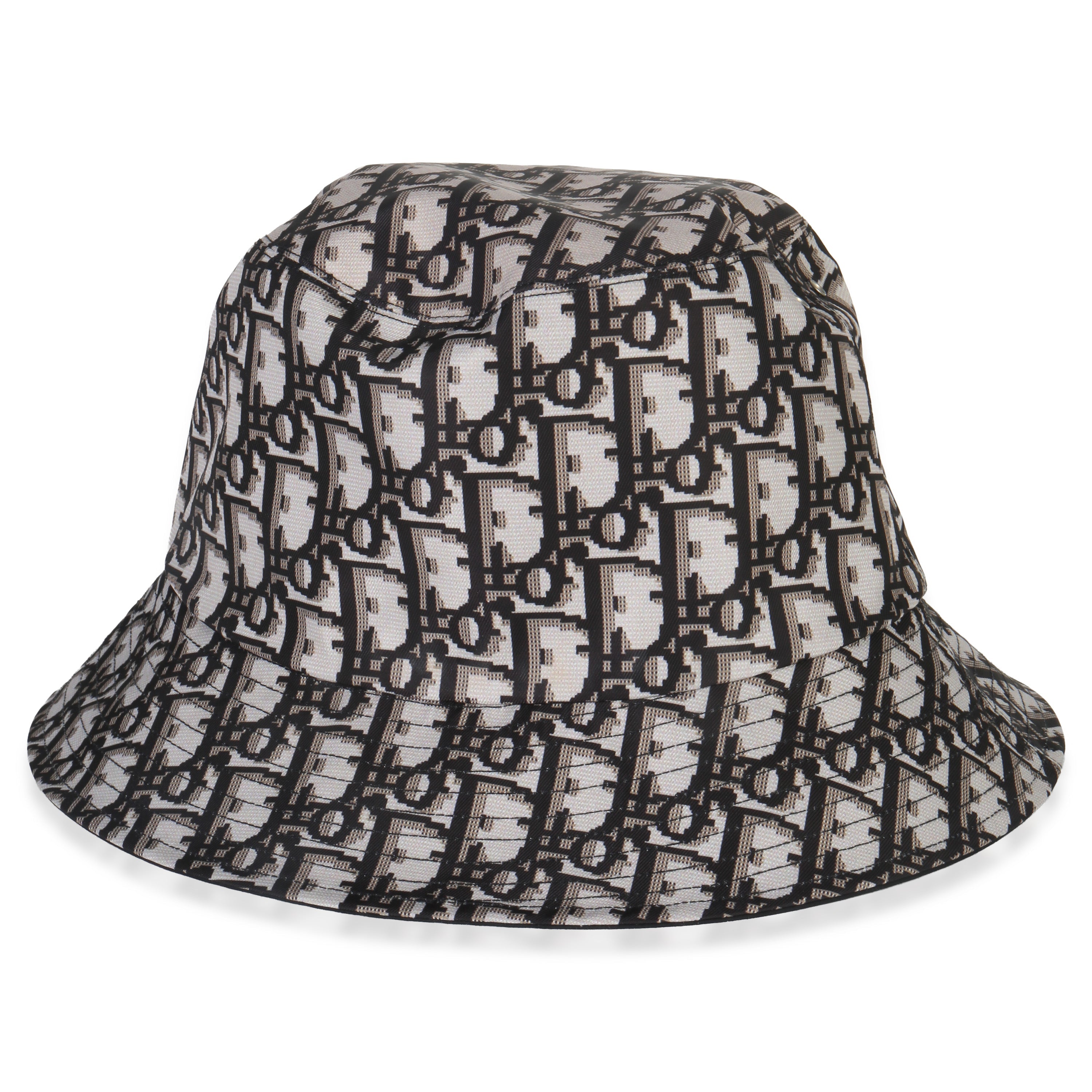 Christian Dior Black Nylon Reversible Teddy Bucket Hat 56