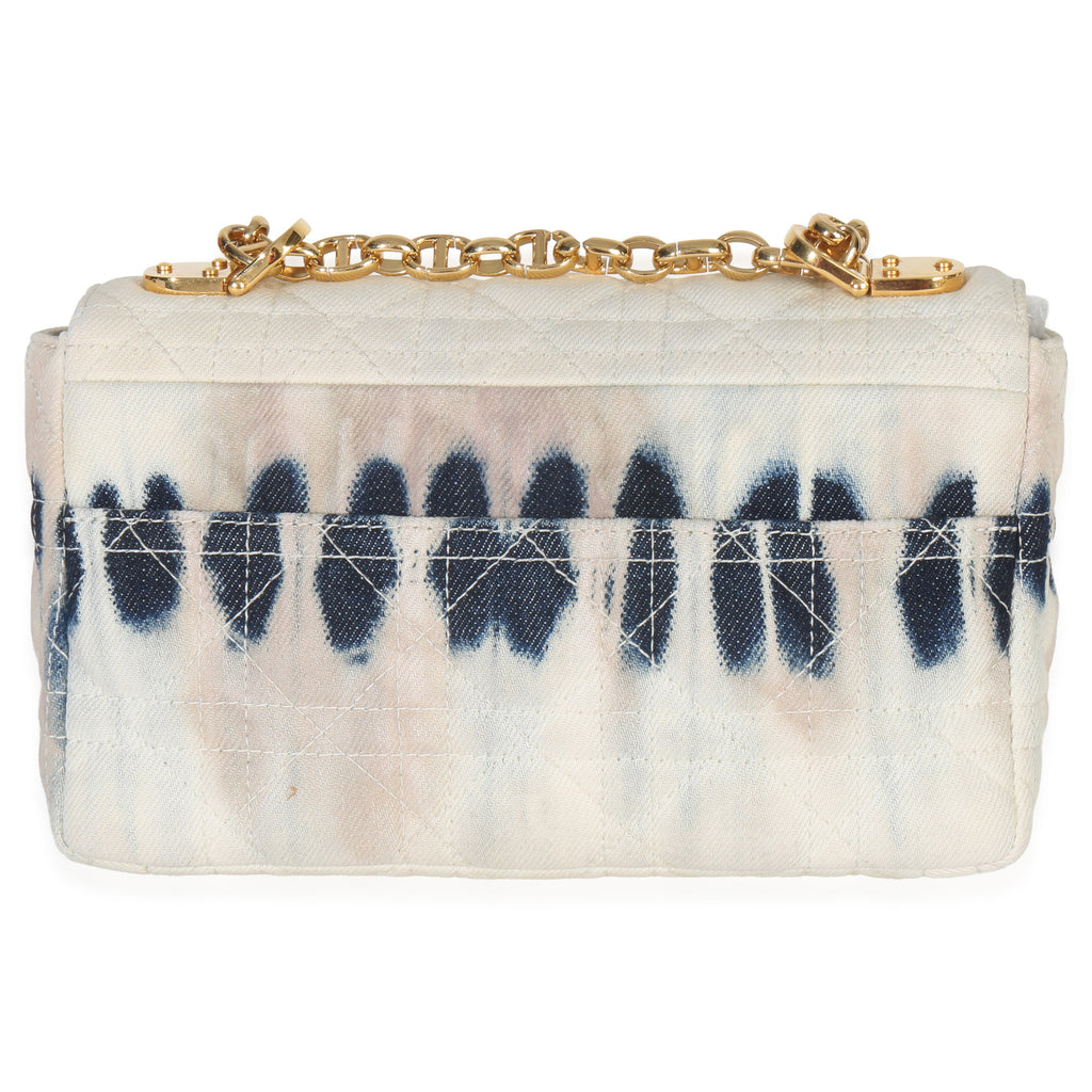 Christian Dior Multicolor Tie Dye Denim Cannage Small Caro Chain Bag