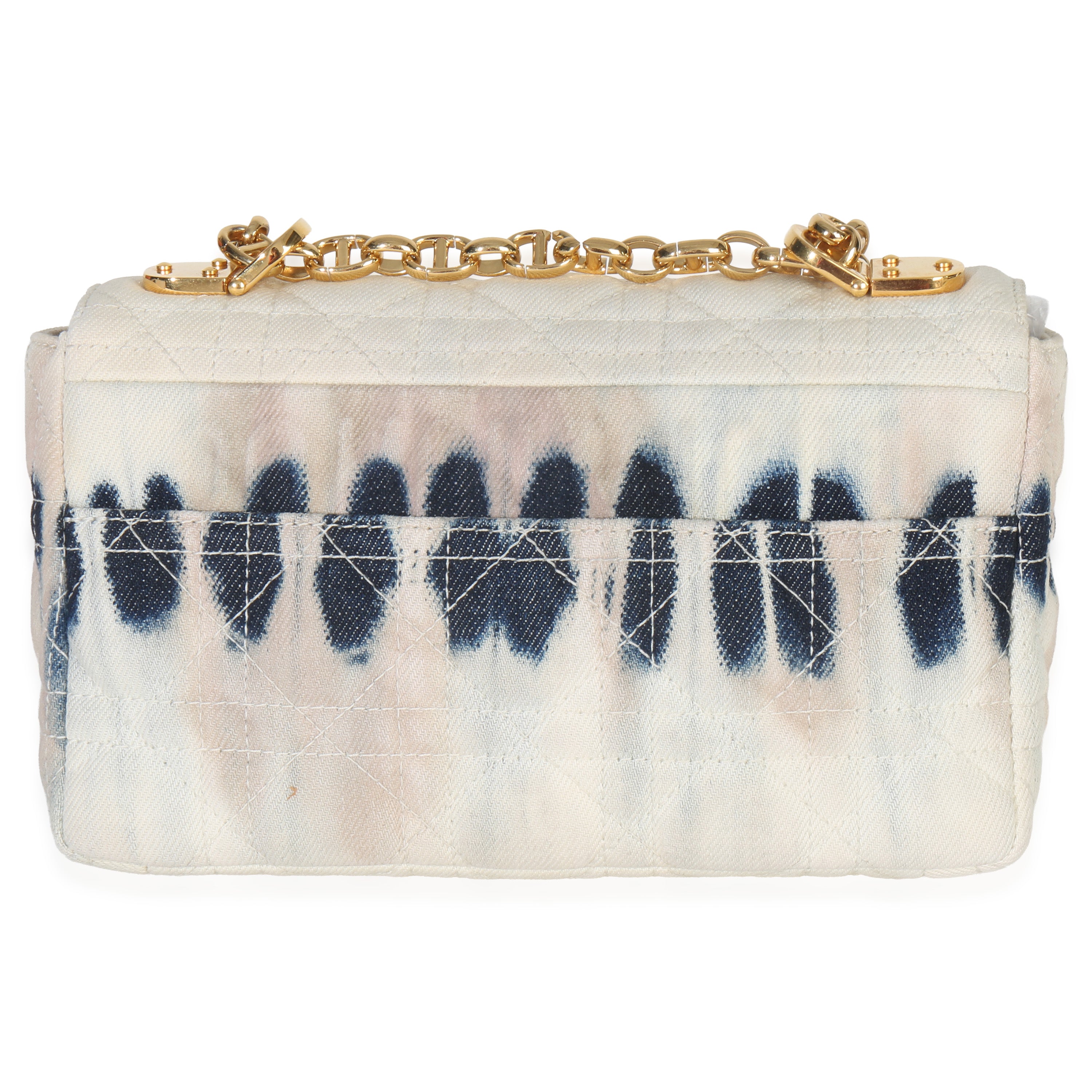 Christian Dior Multicolor Tie Dye Denim Cannage Small Caro Chain Bag