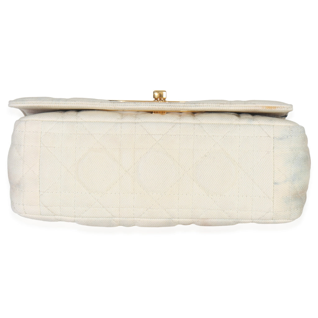 Christian Dior Multicolor Tie Dye Denim Cannage Small Caro Chain Bag