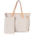 Louis Vuitton Rose Ballerine Damier Azur Canvas Neverfull MM