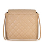 Chanel Vintage 24K Beige Quilted Caviar CC Shoulder Handbag
