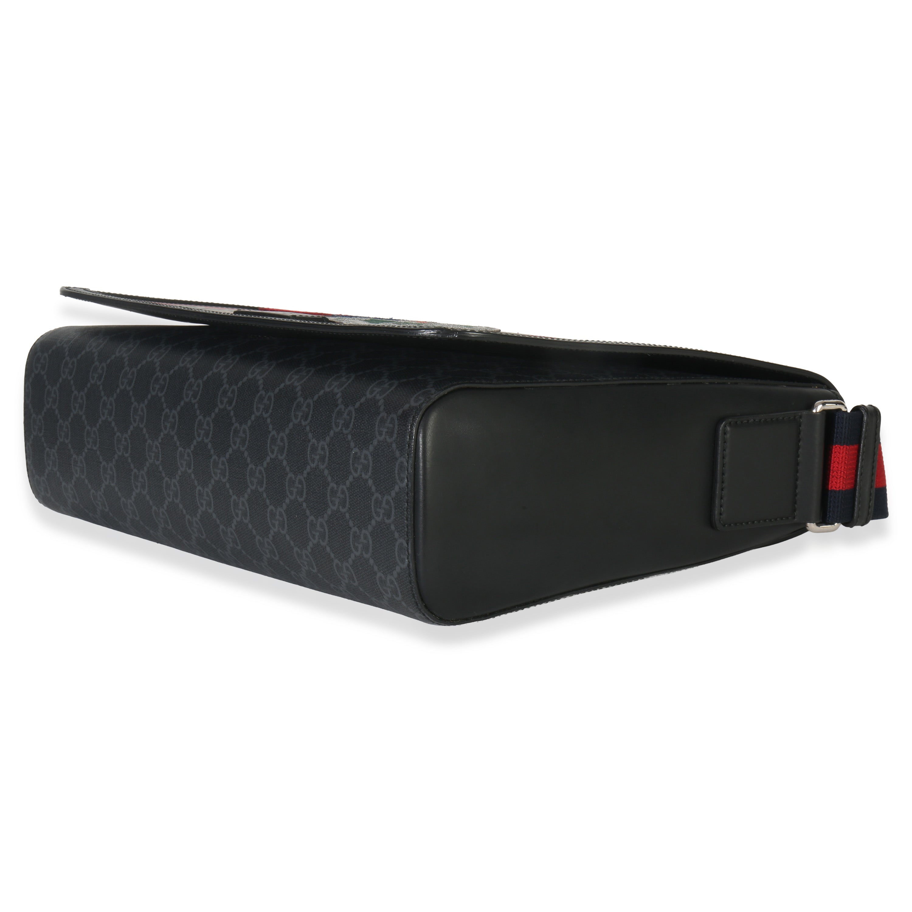 Gucci Black GG Supreme Canvas Night Courrier Flap Messenger Bag