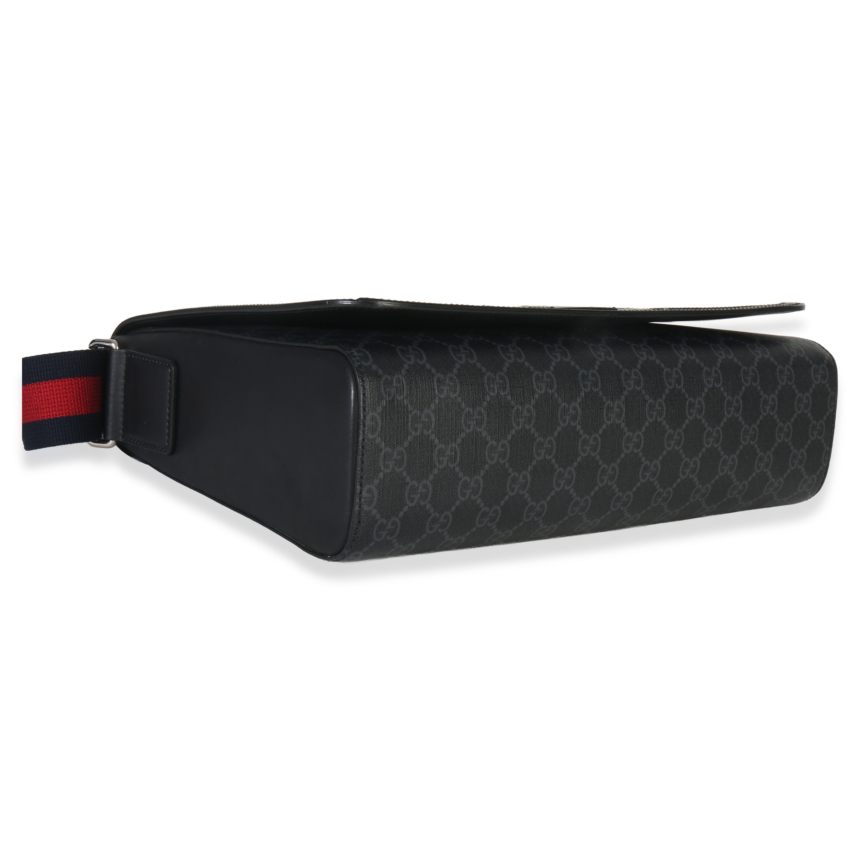 Gucci Black GG Supreme Canvas Night Courrier Flap Messenger Bag
