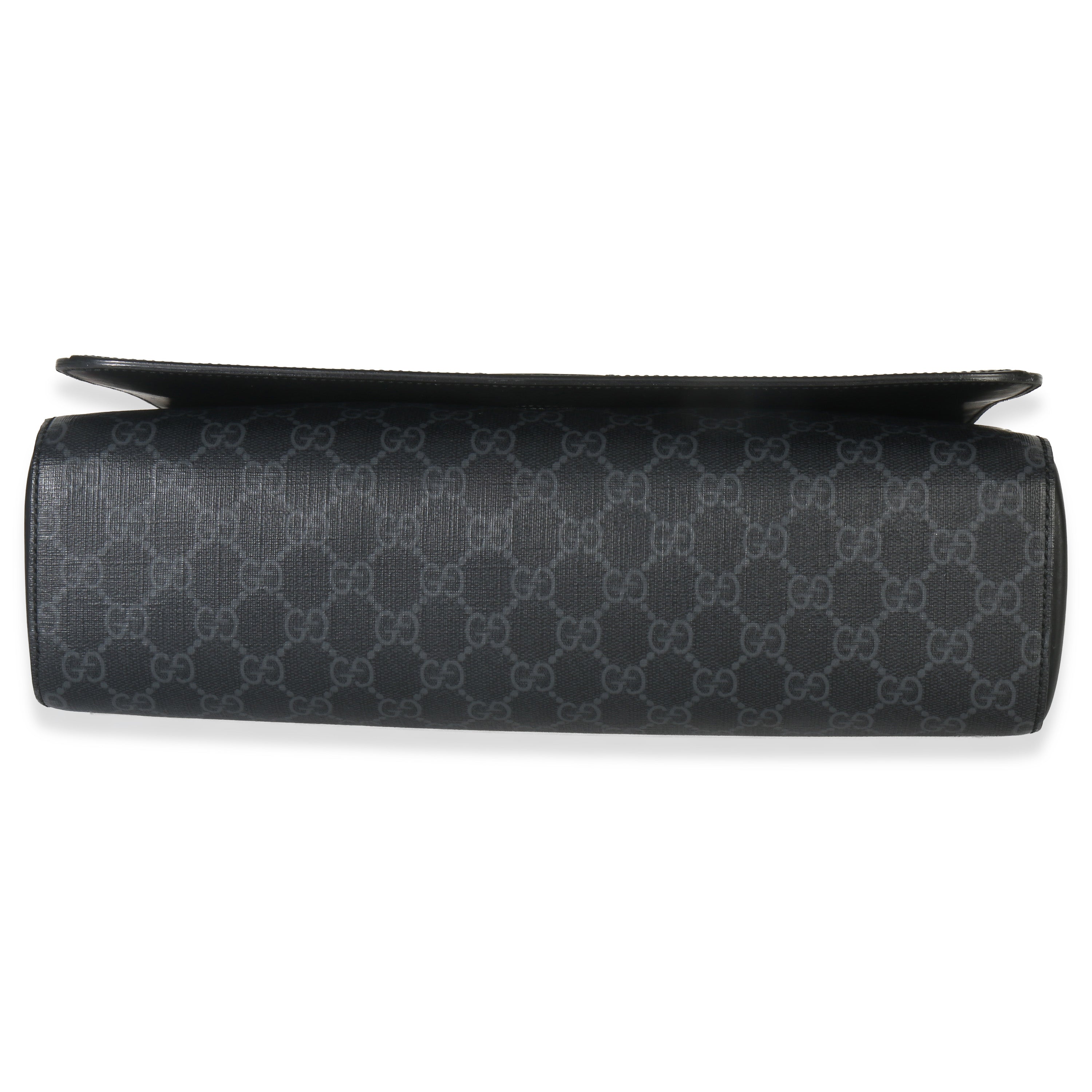 Gucci Black GG Supreme Canvas Night Courrier Flap Messenger Bag
