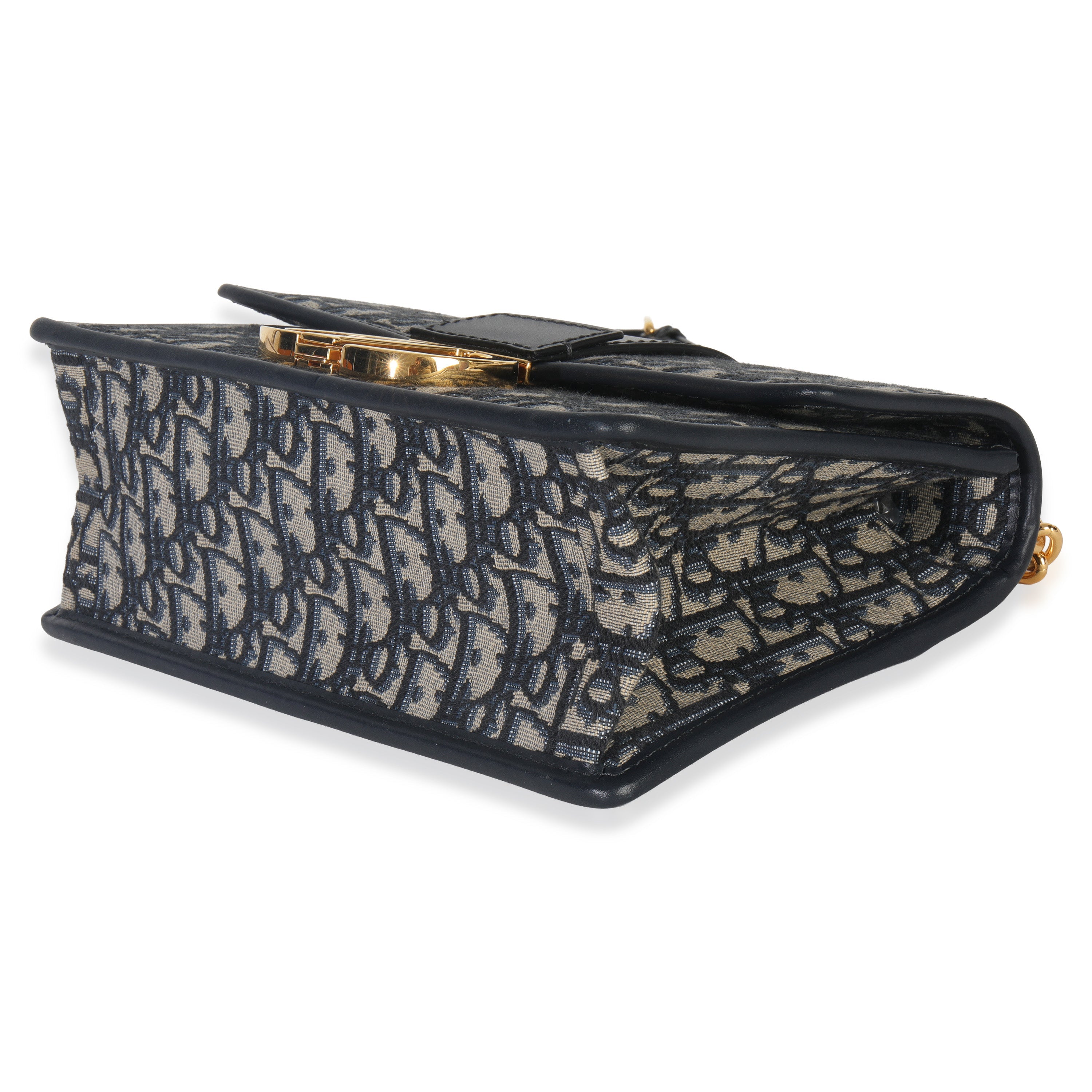 Christian Dior Blue Oblique Dior 30 Montaigne Chain Bag