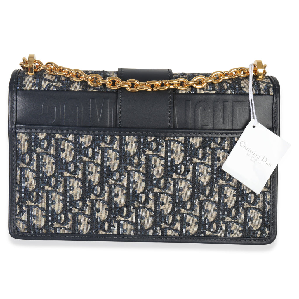 Christian Dior Blue Oblique Dior 30 Montaigne Chain Bag