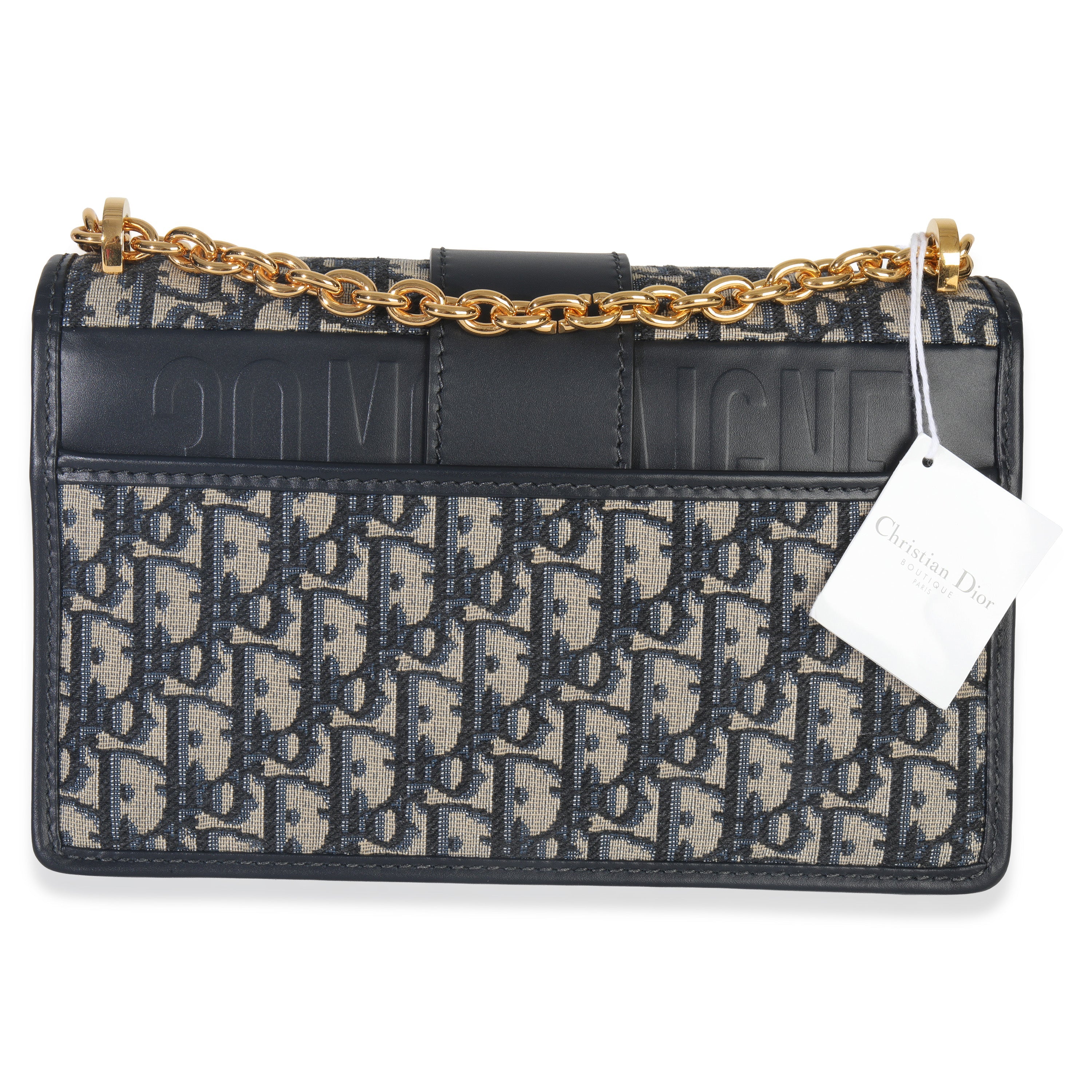 Christian Dior Blue Oblique Dior 30 Montaigne Chain Bag