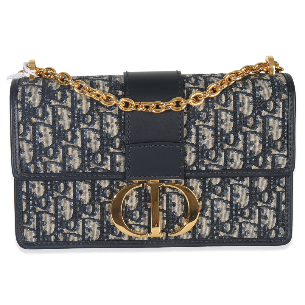 Christian Dior Blue Oblique Dior 30 Montaigne Chain Bag