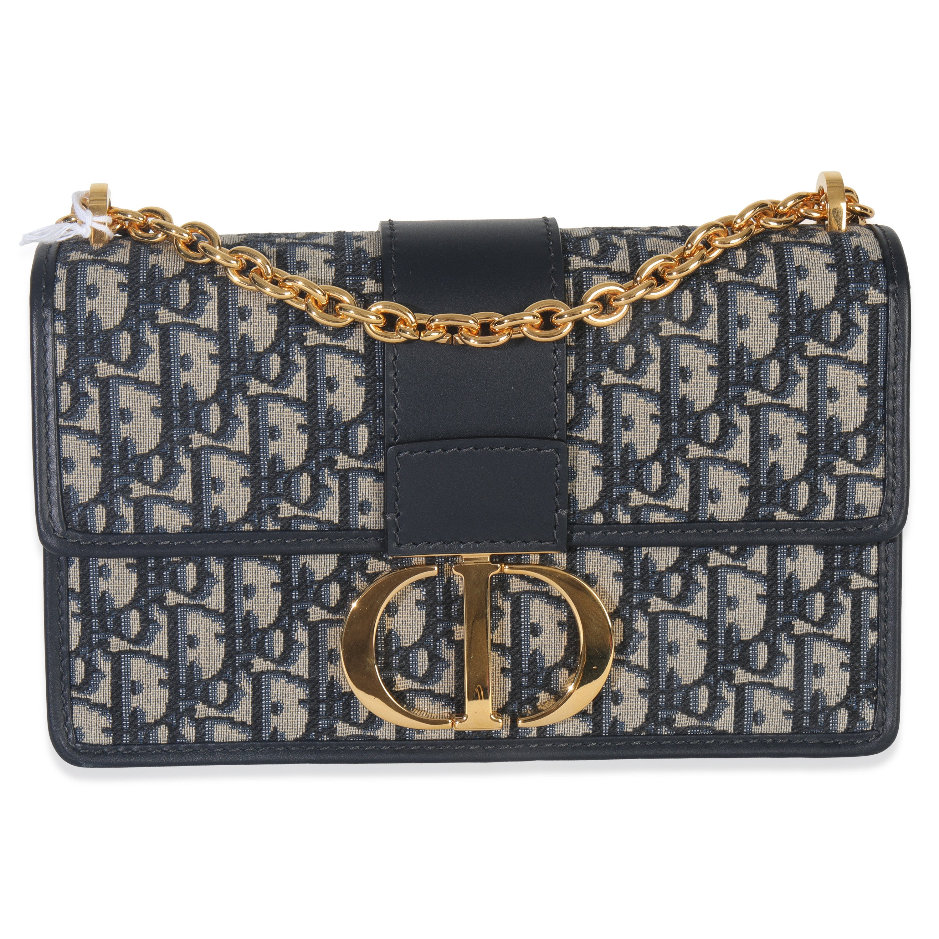 Christian Dior Blue Oblique Dior 30 Montaigne Chain Bag