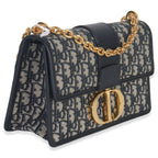 Christian Dior Blue Oblique Dior 30 Montaigne Chain Bag