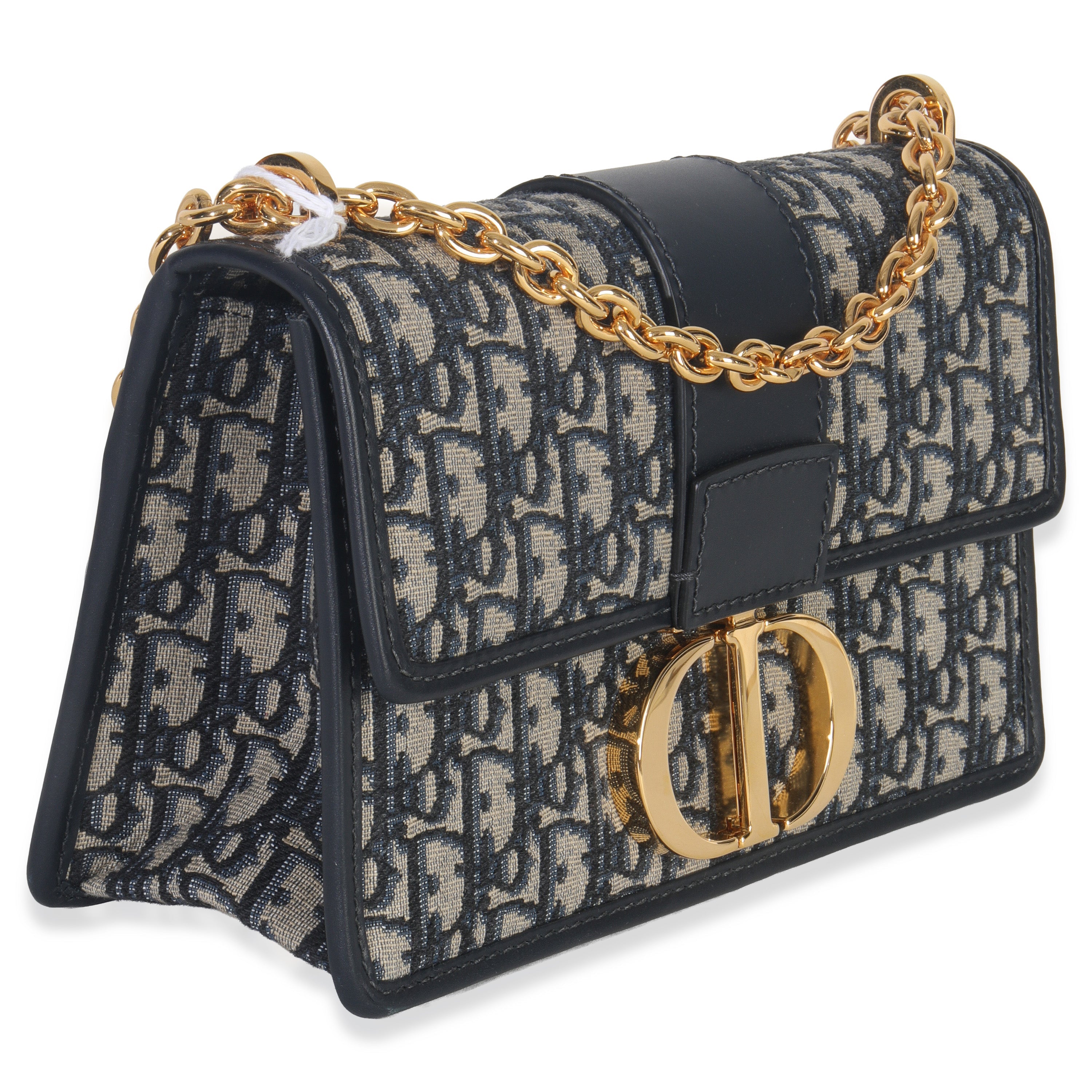 Christian Dior Blue Oblique Dior 30 Montaigne Chain Bag