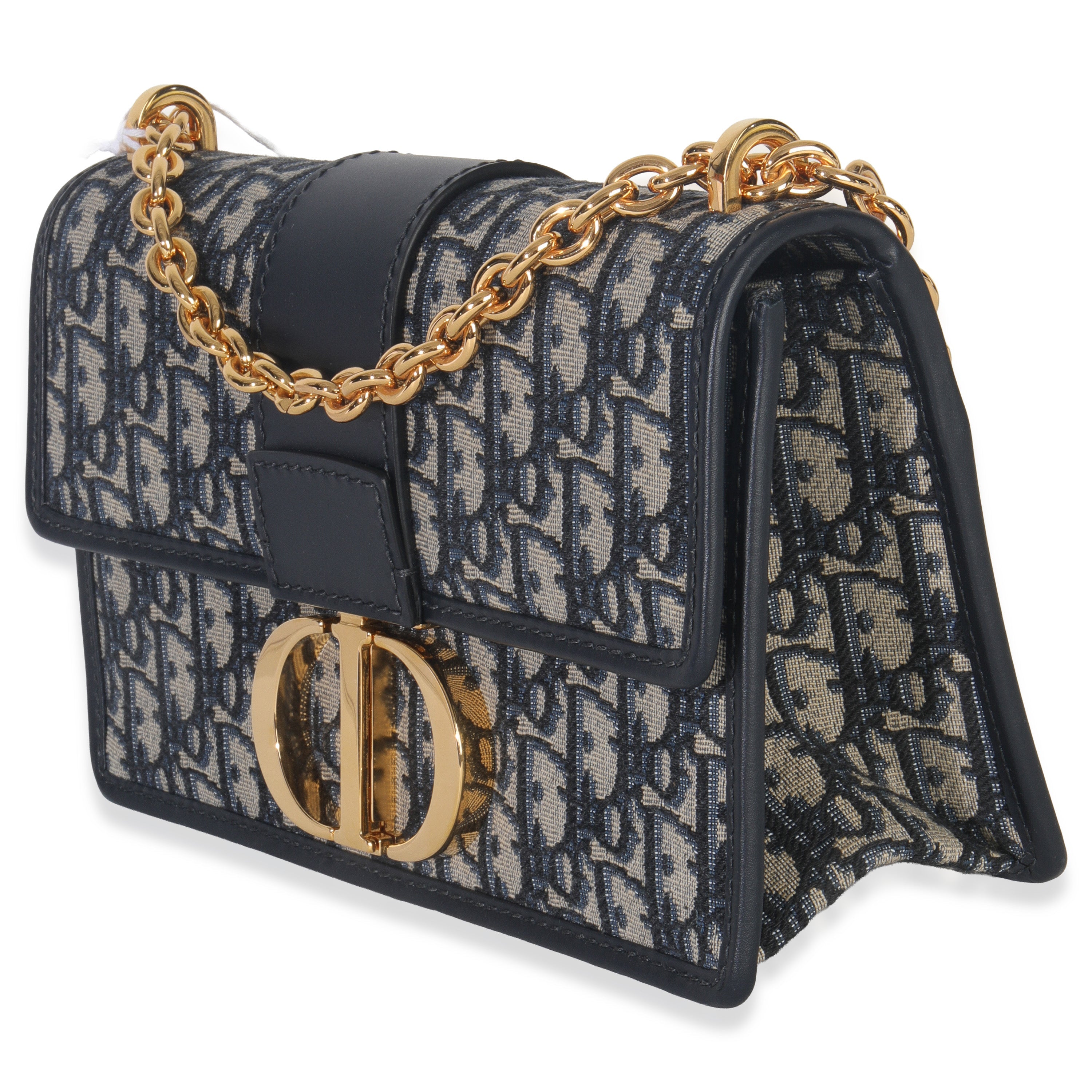 Christian Dior Blue Oblique Dior 30 Montaigne Chain Bag