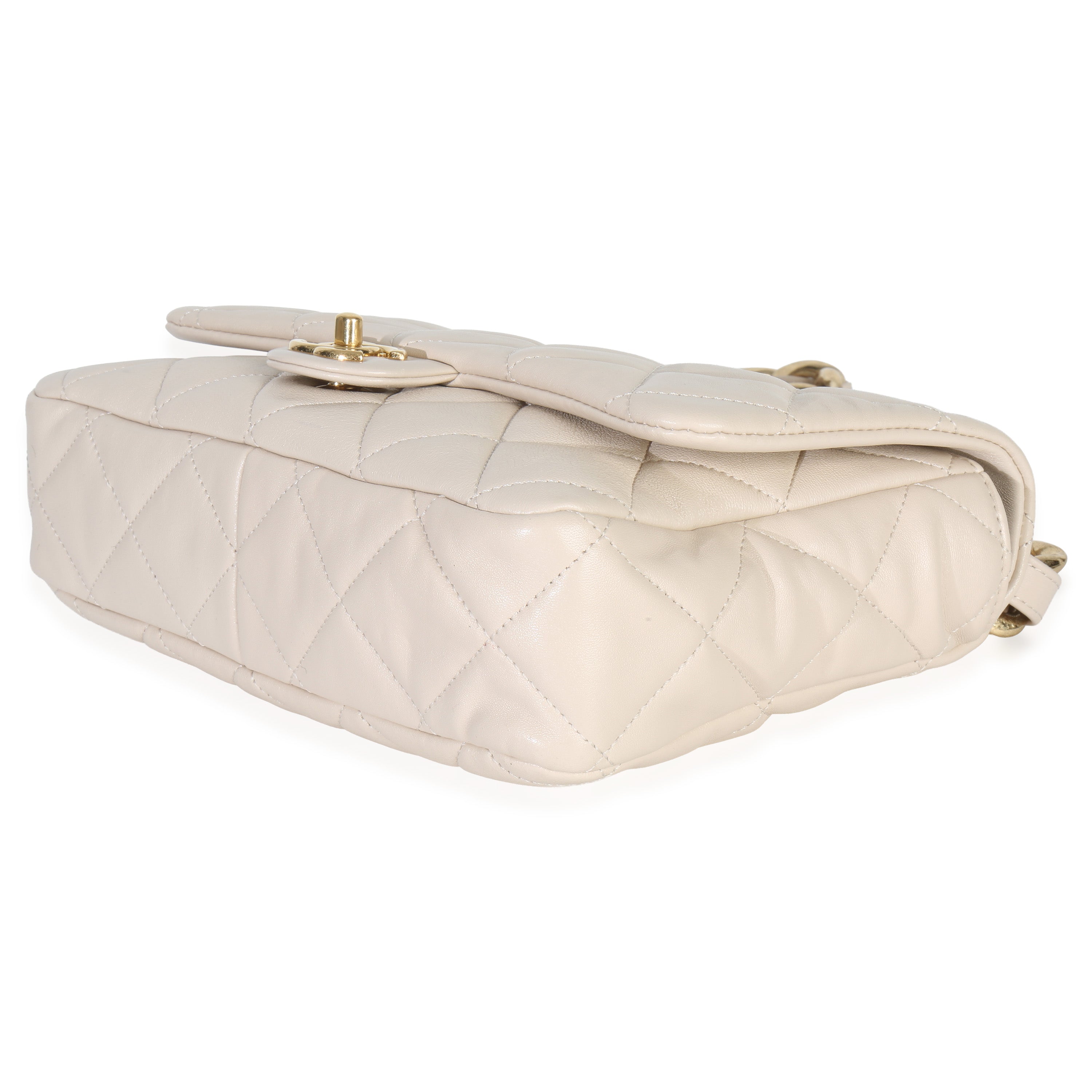 Chanel Beige Quilted Lambskin Large Funky Town Flap Bag