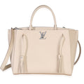 Louis Vuitton Cream Pebbled Calfskin Lockmeto Bag