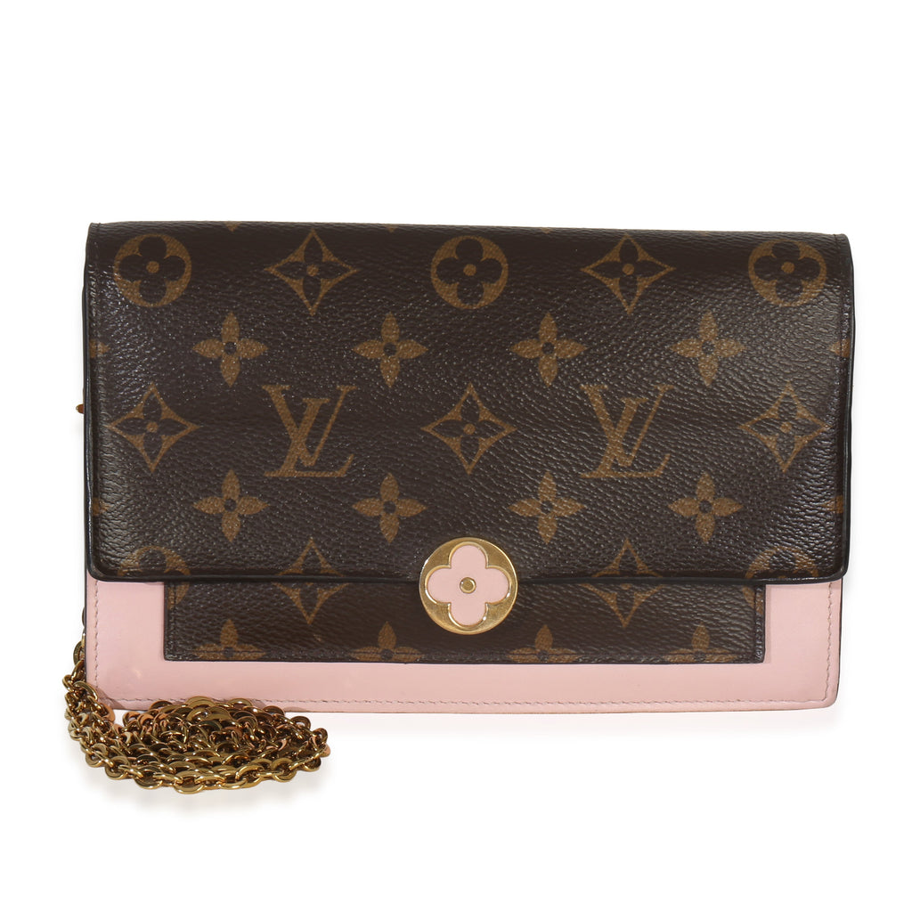 Louis Vuitton Rose Ballerine Monogram Canvas Flore Chain Wallet