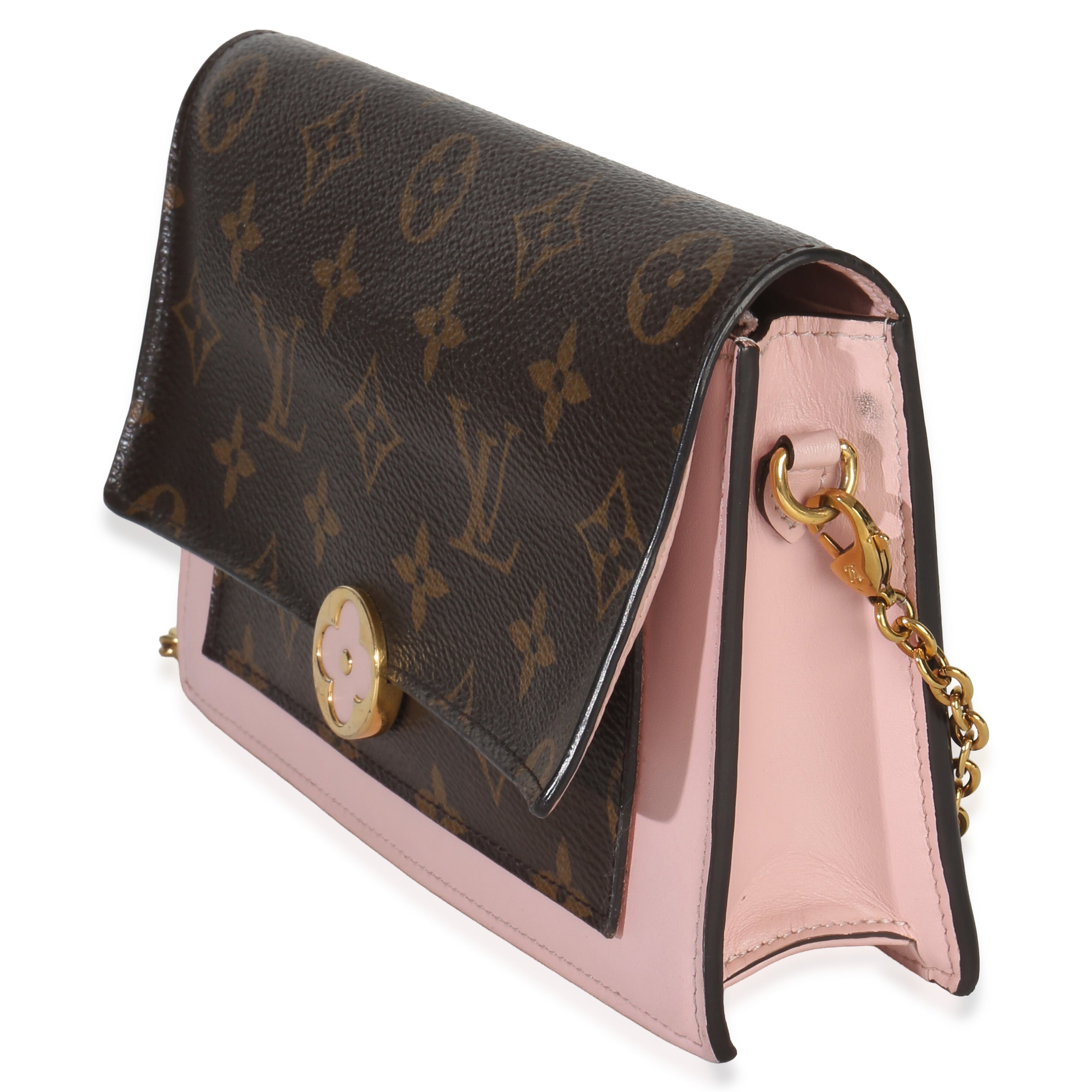 Louis Vuitton Rose Ballerine Monogram Canvas Flore Chain Wallet