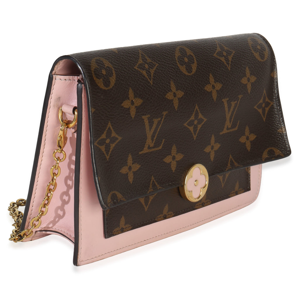 Louis Vuitton Rose Ballerine Monogram Canvas Flore Chain Wallet