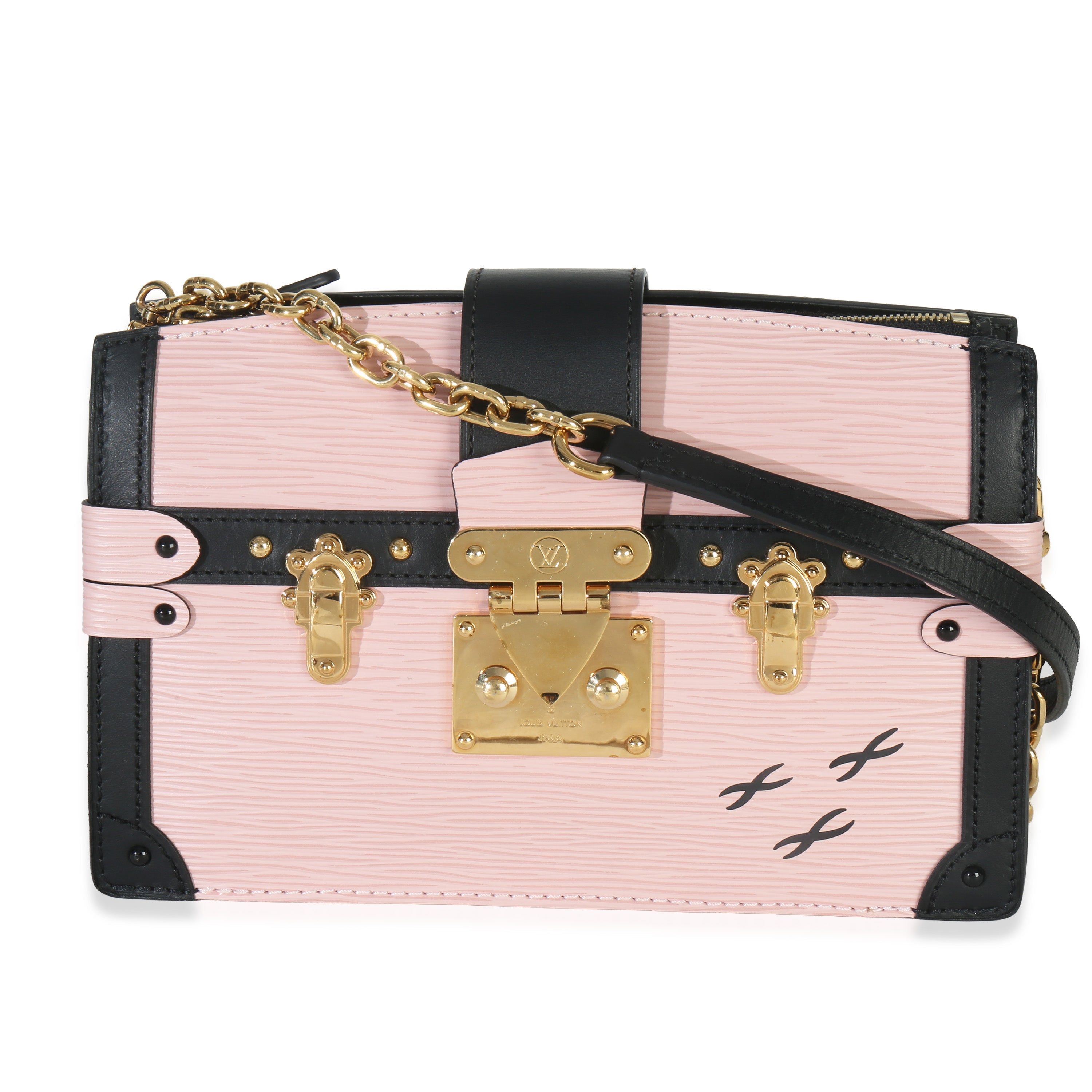 Louis Vuitton Rose Ballerine Epi Trunk Clutch Handbag