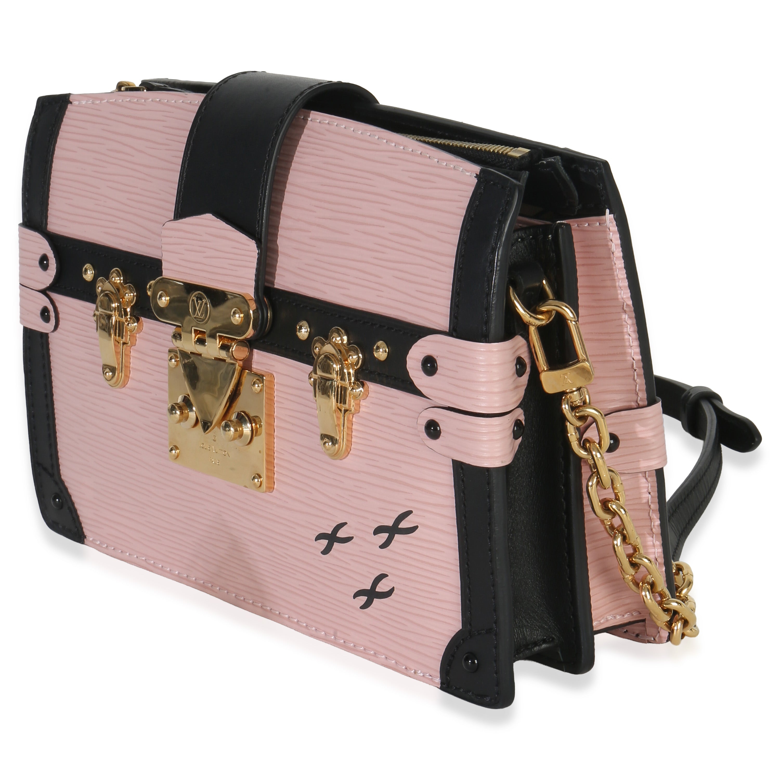 Louis Vuitton Rose Ballerine Epi Trunk Clutch Handbag