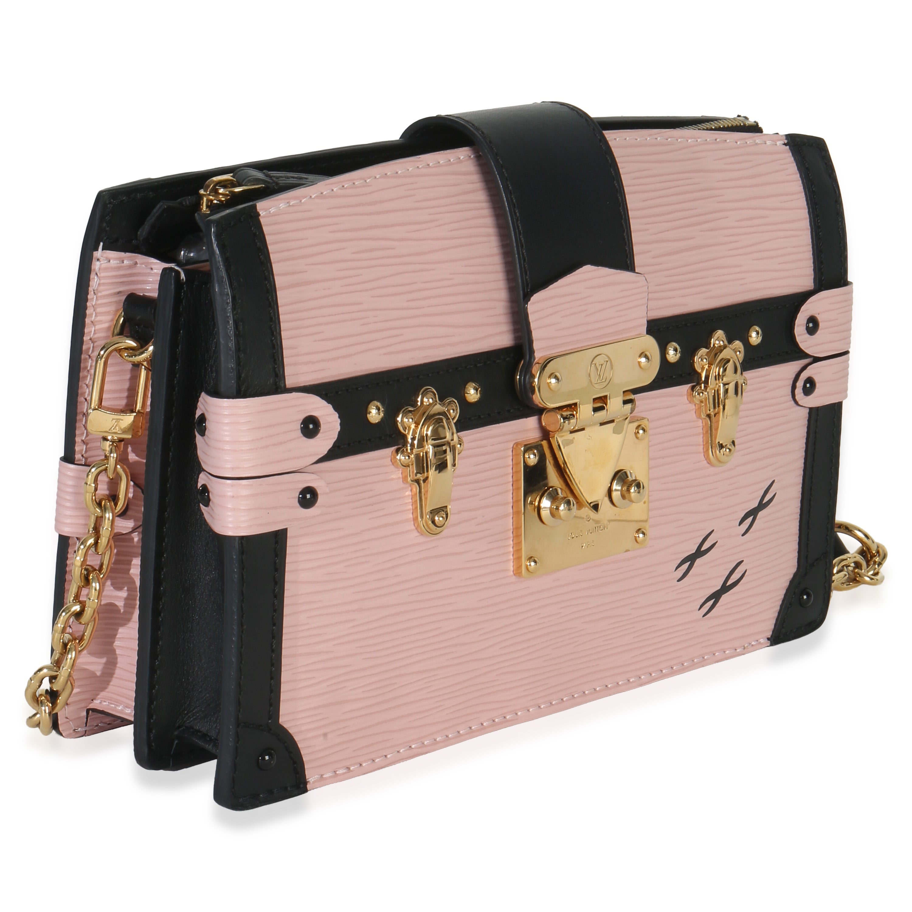Louis Vuitton Rose Ballerine Epi Trunk Clutch Handbag
