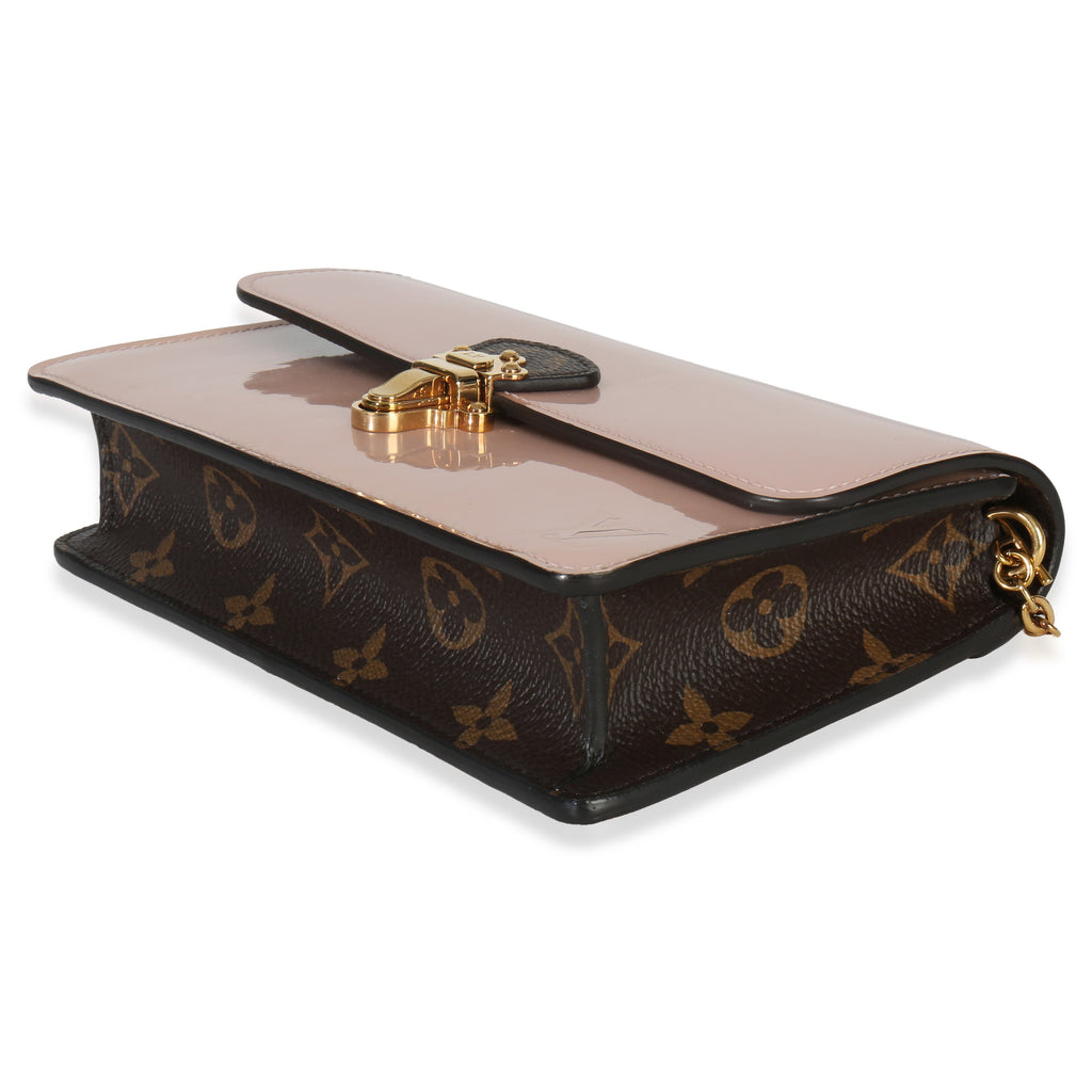 Louis Vuitton Rose Ballerine Monogram Vernis Cherrywood Chain Wallet