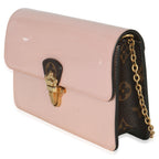 Louis Vuitton Rose Ballerine Monogram Vernis Cherrywood Chain Wallet