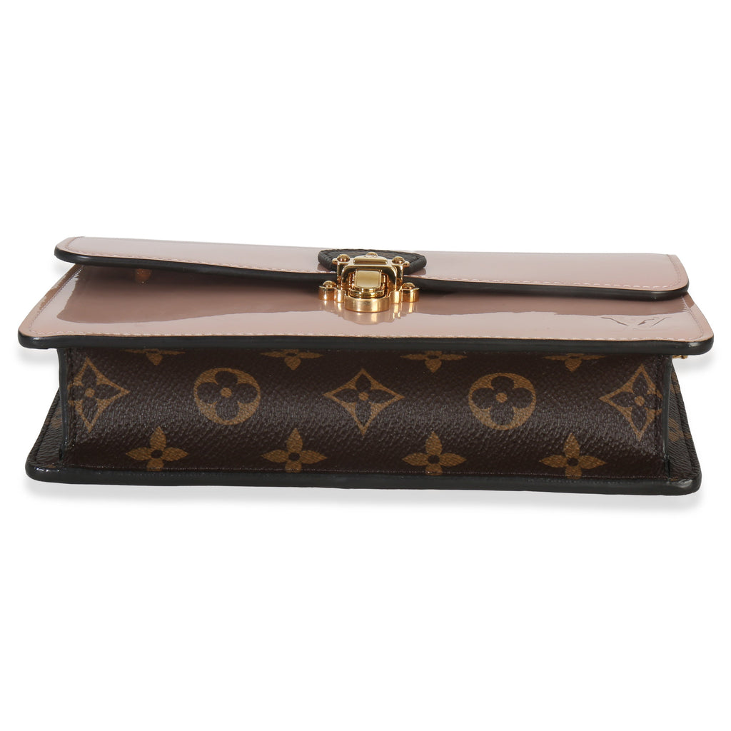 Louis Vuitton Rose Ballerine Monogram Vernis Cherrywood Chain Wallet