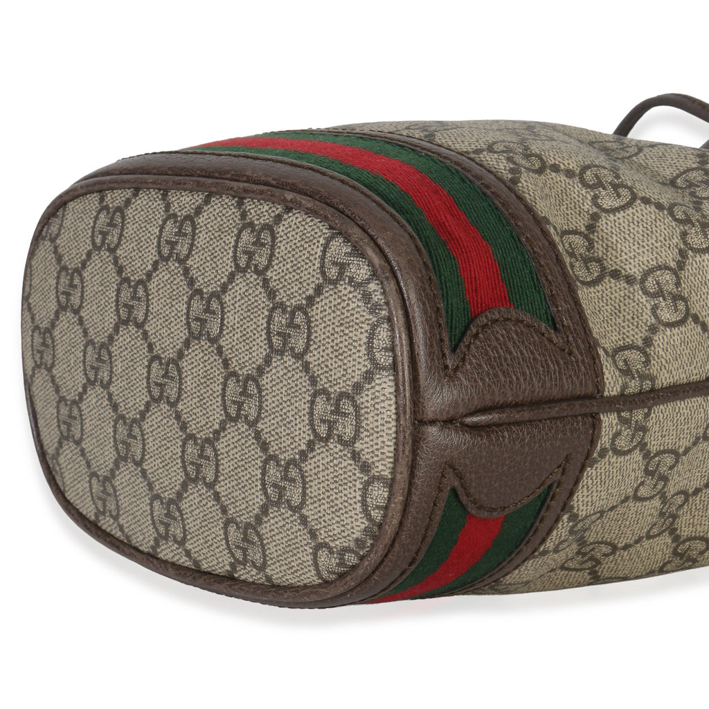 Gucci Beige GG Supreme Canvas Ophidia Mini Bucket Bag