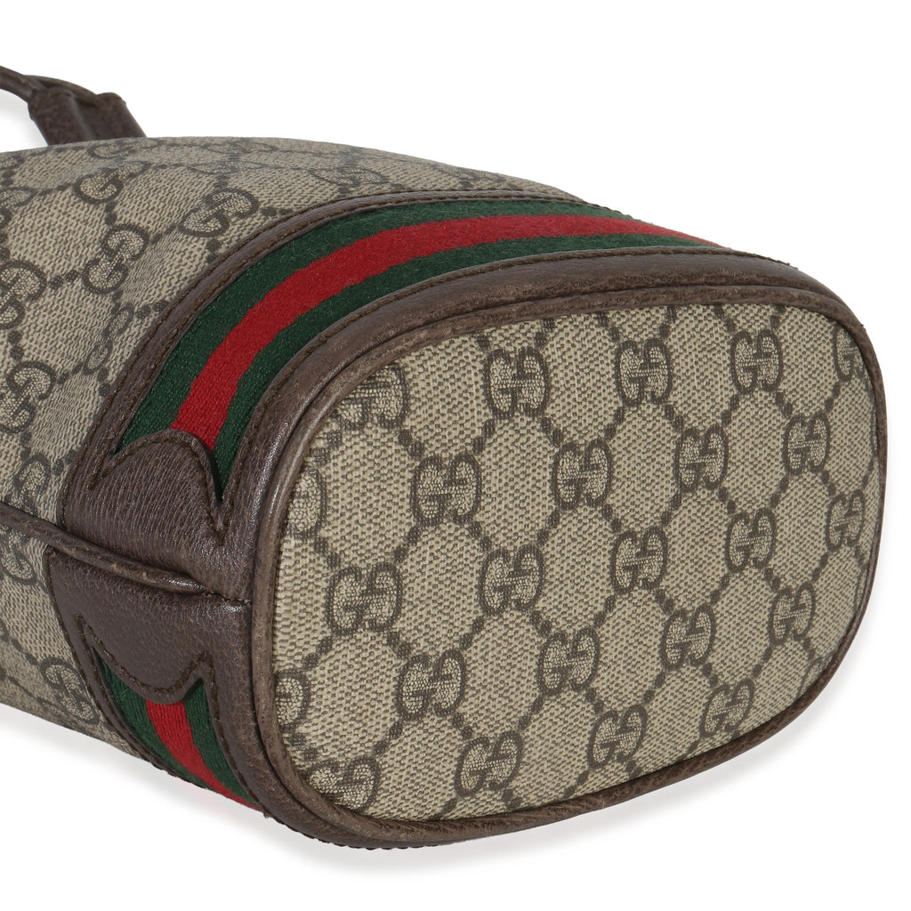 Gucci Beige GG Supreme Canvas Ophidia Mini Bucket Bag