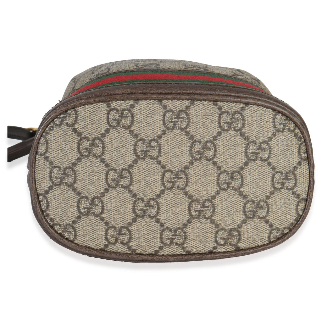 Gucci Beige GG Supreme Canvas Ophidia Mini Bucket Bag