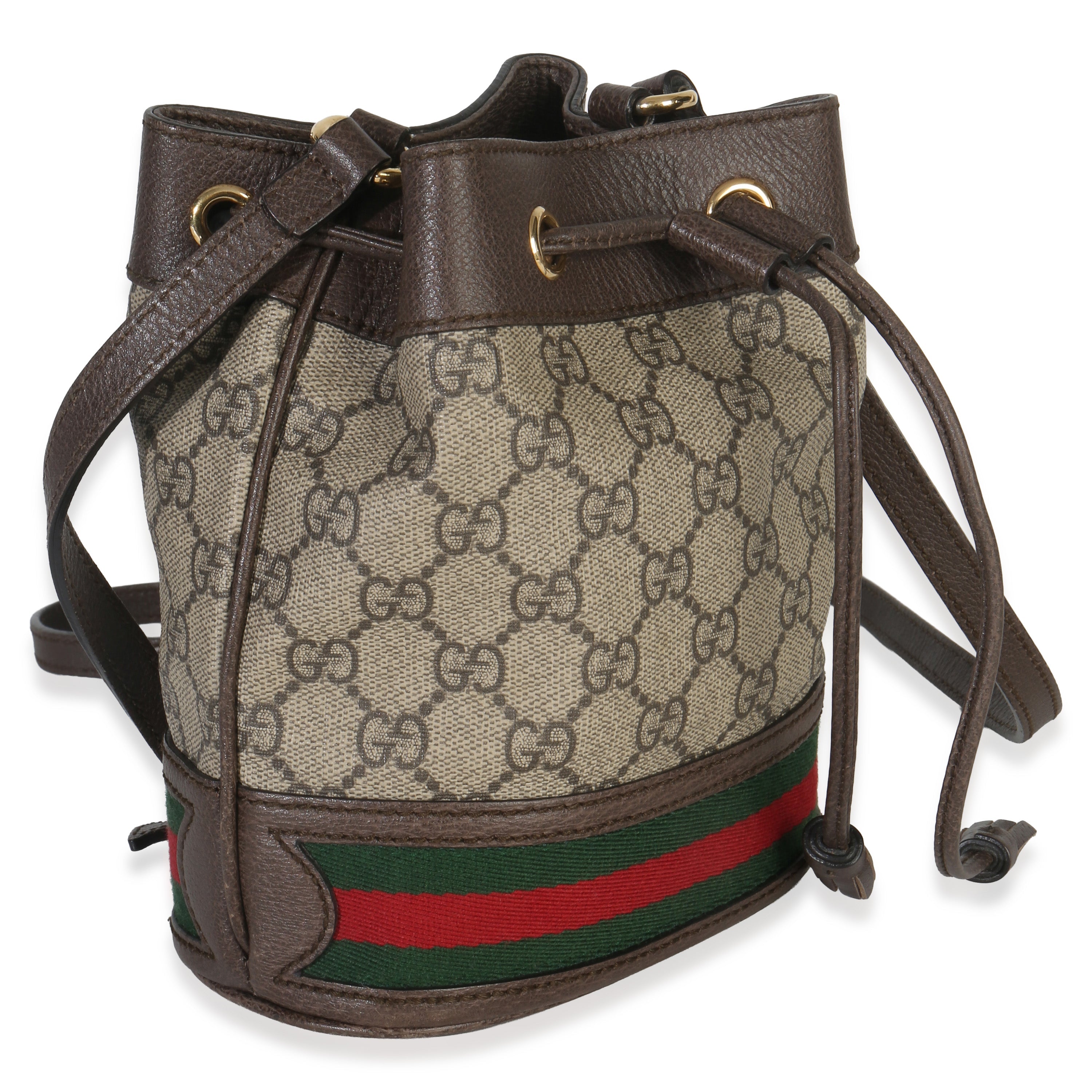 Gucci Beige GG Supreme Canvas Ophidia Mini Bucket Bag